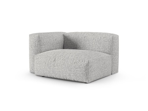 Canapea cu colt modulara argintie din textil pentru 1 persoana Martina Boucle 120 Left XL Micadoni