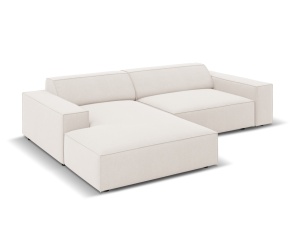 Canapea cu colt modulara bej deschis din textil pentru 3 persoane Jodie Megan Left Micadoni