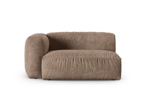 Canapea cu colt modulara bej inchis din catifea pentru 1 persoana Martina 160 Left XL Micadoni