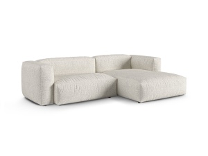 Canapea cu colt modulara gri/bej din textil pentru 2 persoane Martina Monet Boucle Right Micadoni