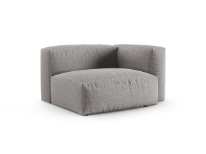 Canapea cu colt modulara gri deschis din textil pentru 1 persoana Martina 120 Right XL Micadoni