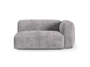 Canapea cu colt modulara gri deschis din textil pentru 1 persoana Martina 160 Right Corduroy XL Micadoni