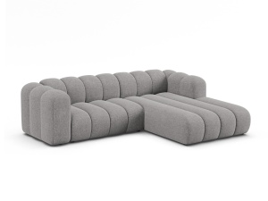 Canapea cu colt modulara gri deschis din textil pentru 4 persoane Lupine Chenille M Right Micadoni