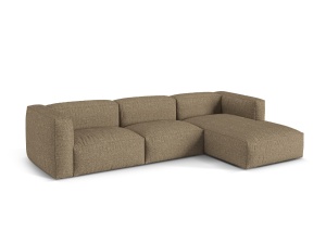 Canapea cu colt modulara maro cappuccino din textil pentru 3 persoane Martina Boucle Right Micadoni