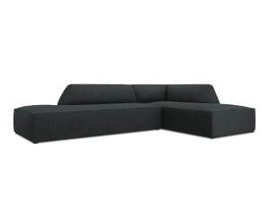 Canapea cu colt neagra din textil pentru 4 persoane Ruby Scala Right Micadoni