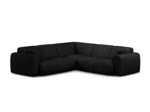Canapea cu colt neagra din textil pentru 5 persoane Molino Chenile Micadoni