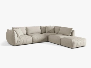 Canapea cu colt nude din textil pentru 4 persoane Chris Right Micadoni