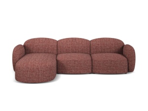 Canapea cu colt rosie din textil pentru 4 persoane Blair Baltimore Left Micadoni