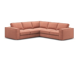 Canapea cu colt rosie din textil pentru 4 persoane Pola Symmetrical Micadoni
