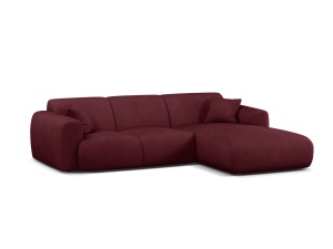 Canapea cu colt rosu bordo din textil pentru 4 persoane Molino Chenile Right Micadoni