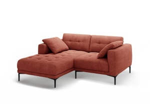 Canapea cu colt rosu corai din textil pentru 2 persoane Bemy Left Structural Micadoni