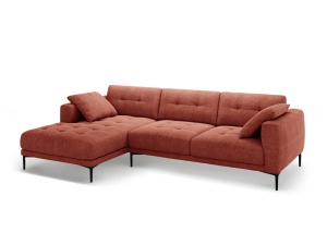 Canapea cu colt rosu corai din textil pentru 3 persoane Bemy Left Structural Micadoni