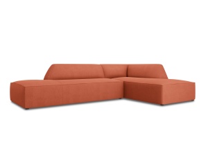 Canapea cu colt rosu corai din textil pentru 4 persoane Ruby Ottawa Right Micadoni
