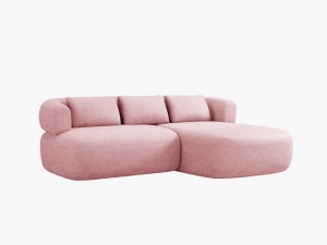 Canapea cu colt roz din textil pentru 5 persoane Jenny Chenille 200 Right Micadoni