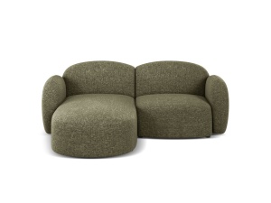Canapea cu colt verde din textil pentru 3 persoane Blair Eden Left Micadoni