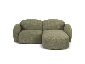 Canapea cu colt verde masliniu din textil pentru 3 persoane Blair Baltimore Right Micadoni
