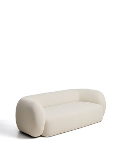 Canapea ecru din textil pentru 3 persoane Martina Chenille Kave Home