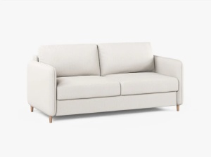 Canapea extensibila alba din textil pentru 3 persoane Simo Babel Micadoni