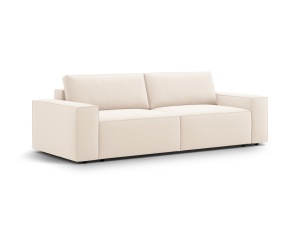 Canapea extensibila bej deschis din catifea pentru 3 persoane Jodie Velvet Micadoni