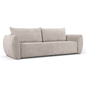 Canapea extensibila bej din textil pentru 3 persoane Kaelle Micadoni