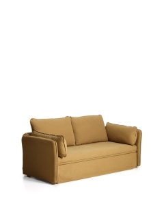 Canapea extensibila galben mustar din textil pentru 3 persoane Tanit Kave Home