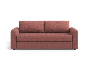 Canapea extensibila rosie din textil pentru 3 persoane David Micadoni