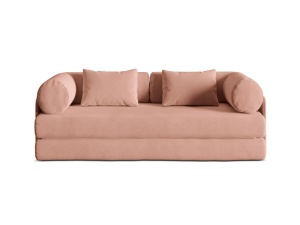 Canapea extensibila roz din catifea pentru 3 persoane Dreamy Salvador Micadoni