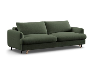 Canapea extensibila verde muschi din textil pentru 3 persoane Naomi Micadoni