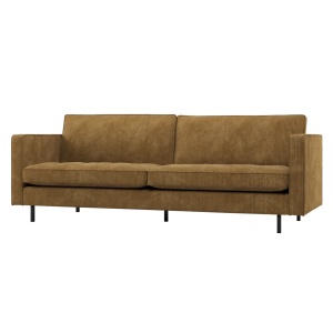 Canapea galben miere din textil pentru 2,5 persoane Rodeo Classic Rib Woood