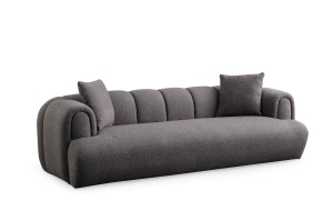 Canapea gri antracit din textil pentru 3 persoane Puffy The Home Collection