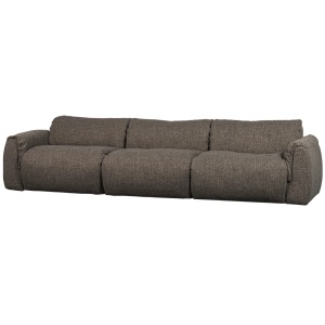 Canapea gri din textil pentru 3 persoane Baggy Melange Woood