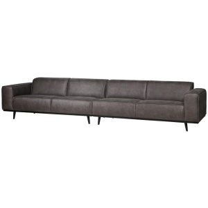 Canapea gri inchis din piele ecologica pentru 4 persoane Statement XL Woood