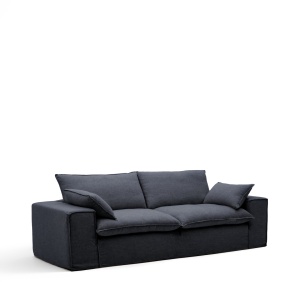 Canapea gri inchis din textil pentru 3 persoane Anarela Kave Home