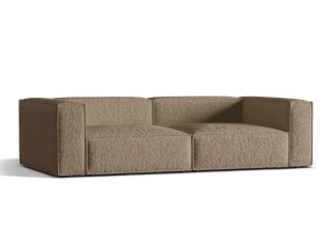 Canapea maro cappuccino din textil pentru 5 persoane Nuria Boucle Micadoni