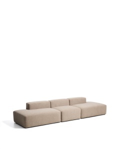 Canapea maro din textil pentru 4 persoane Blok Chenille Kave Home