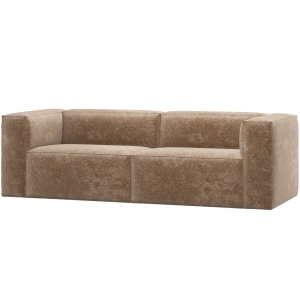Canapea maro taupe din textil pentru 5 persoane Bean Chenile Woood