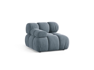 Canapea modulara albastru deschis din catifea pentru 1 persoana Bellis Bluvel Left Micadoni