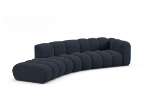 Canapea modulara albastru navy din textil pentru 5 persoane Lupine Chenille Right Micadoni