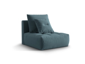 Canapea modulara albastru pastel din catifea pentru 1 persoana Bloom Middle Micadoni