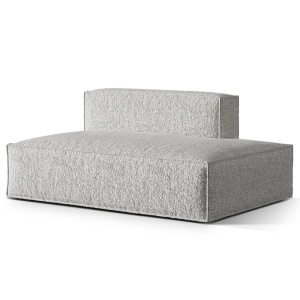 Canapea modulara argintie din textil pentru 3 persoane Nuria Right Boucle Micadoni