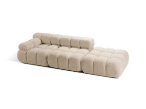Canapea modulara bej deschis din textil pentru 4 persoane Bellis Boucle Right Micadoni