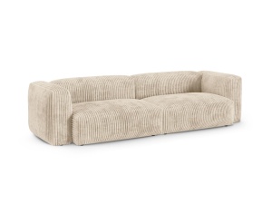 Canapea modulara bej deschis din textil pentru 4 persoane Martina Corduroy XL Micadoni