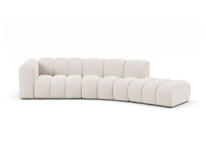 Canapea modulara bej deschis din textil pentru 5 persoane Lupine Chenille Left Micadoni