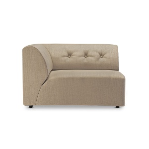 Canapea modulara bej din textil 118 cm Vint Pure Earth Left HKliving