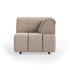 Canapea modulara bej din textil 98 cm Wave Right High Arm HKliving
