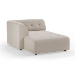 Canapea modulara bej din textil pentru 1.5 persoane Vint Divan Left HKliving