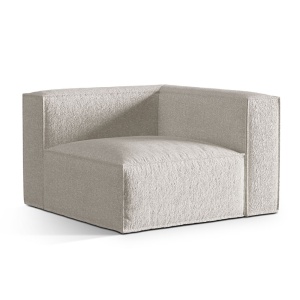 Canapea modulara bej din textil pentru 1 persoana Nuria Right Monsil Micadoni
