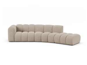 Canapea modulara bej inchis din textil pentru 5 persoane Lupine Chenille Left Micadoni