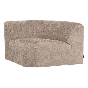 Canapea modulara bej nisipiu din textil 110 cm Mojo Woolly Corner Woood