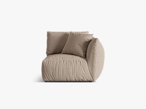 Canapea modulara bej nisipiu din textil pentru 1 persoana Chris Right Micadoni